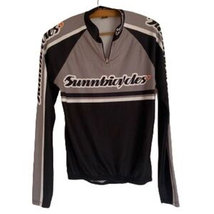 SUNN habits, Bicycle, long sleeved biking shirt  Made in Italy. Size MEN’S small